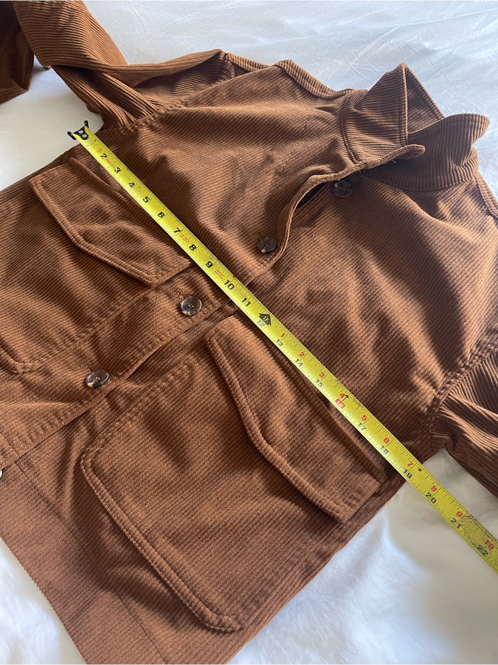 Avec Les Filles Cropped Brown Corduroy Minimalist Jacket — image 7 of 8